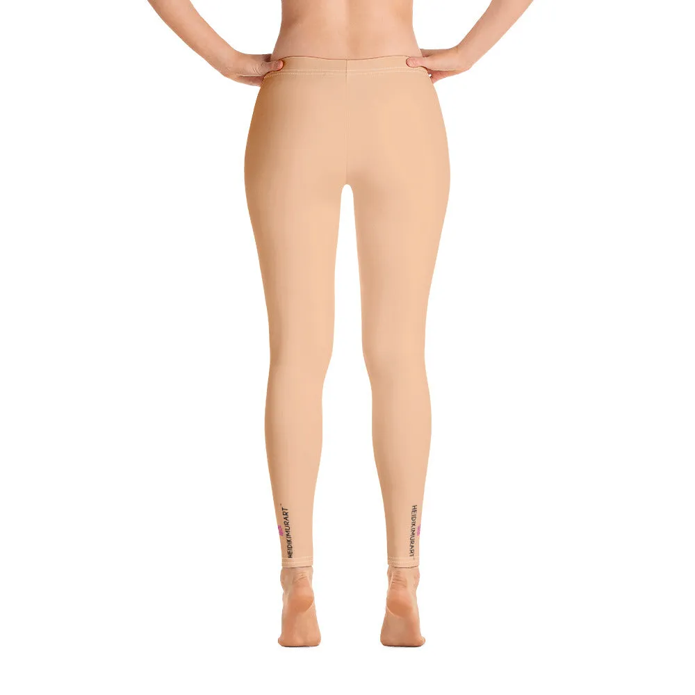 Pastel Nude Women's Casual Leggings, Premium Luxury Designer Women's Tights-Made in USA/EU