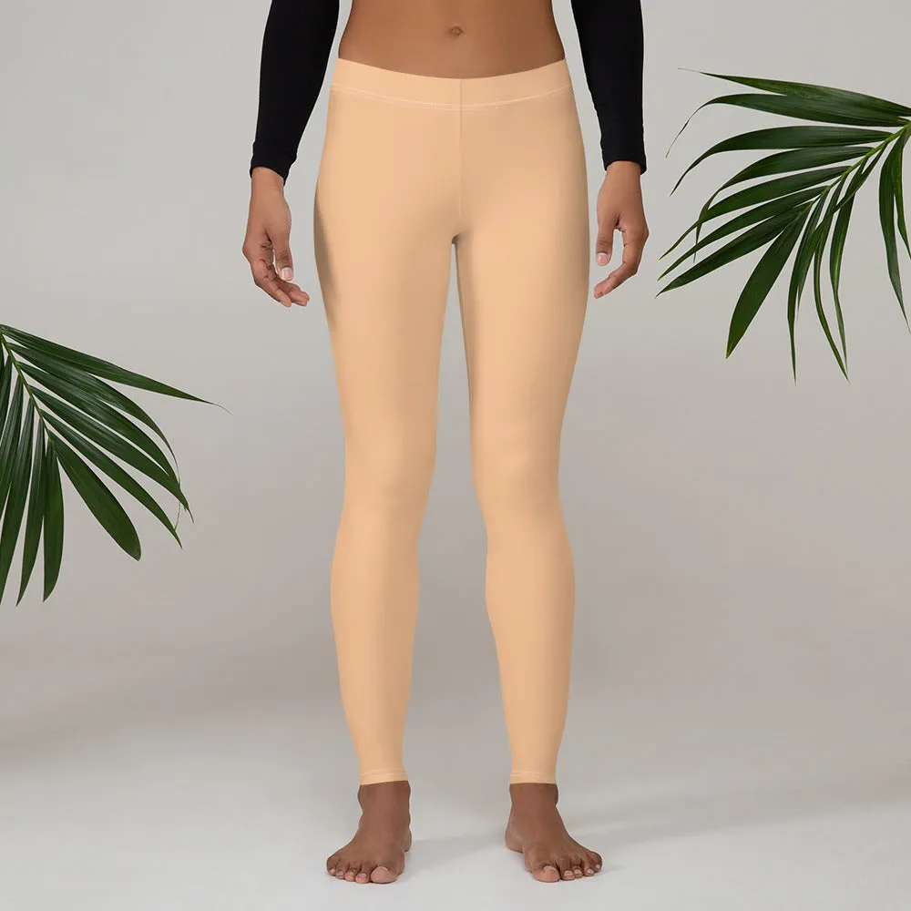 Pastel Nude Women's Casual Leggings, Premium Luxury Designer Women's Tights-Made in USA/EU