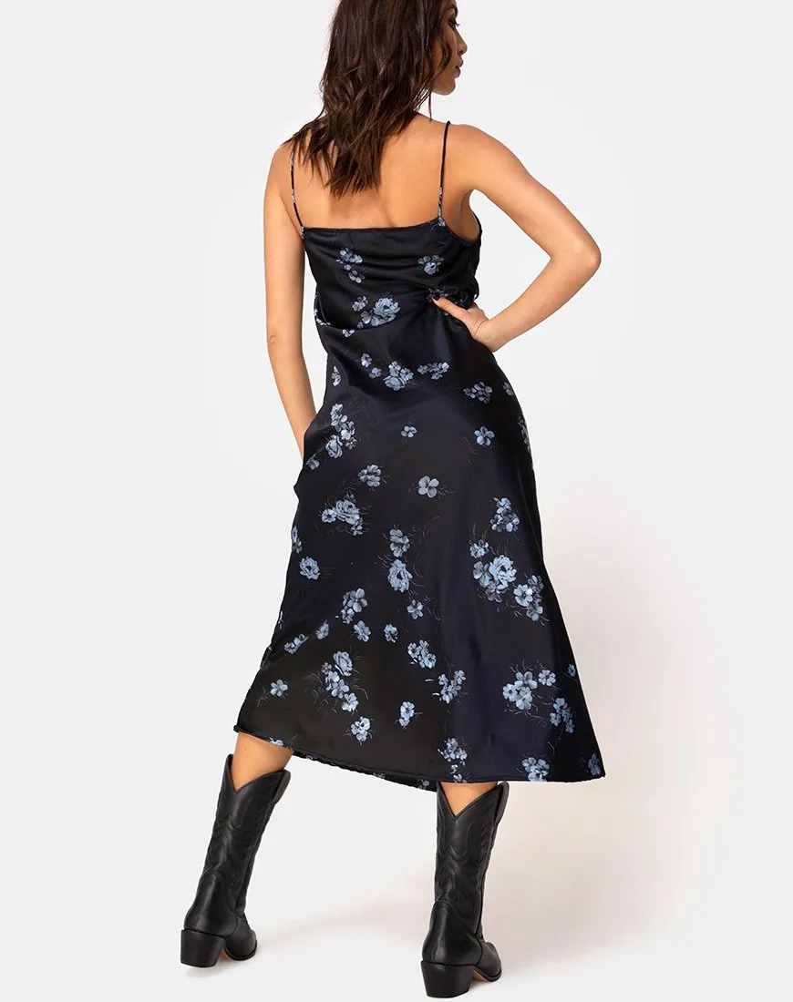 Quinty Dress in Black Mono Flower