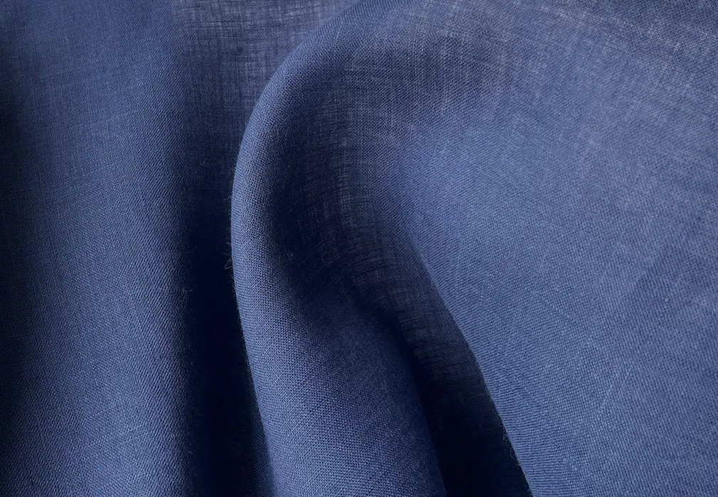 Semi-Sheer Indigo Plum Handkerchief Linen (Made in Turkey)