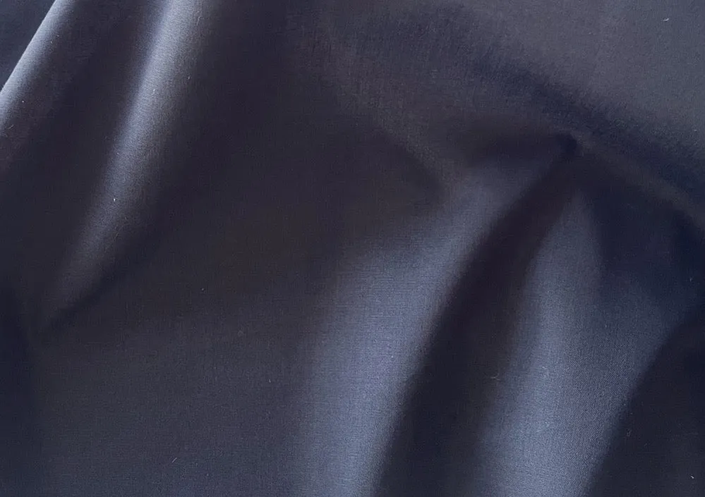 Semi-Sheer Soot Black Cotton Voile (Made in Italy)