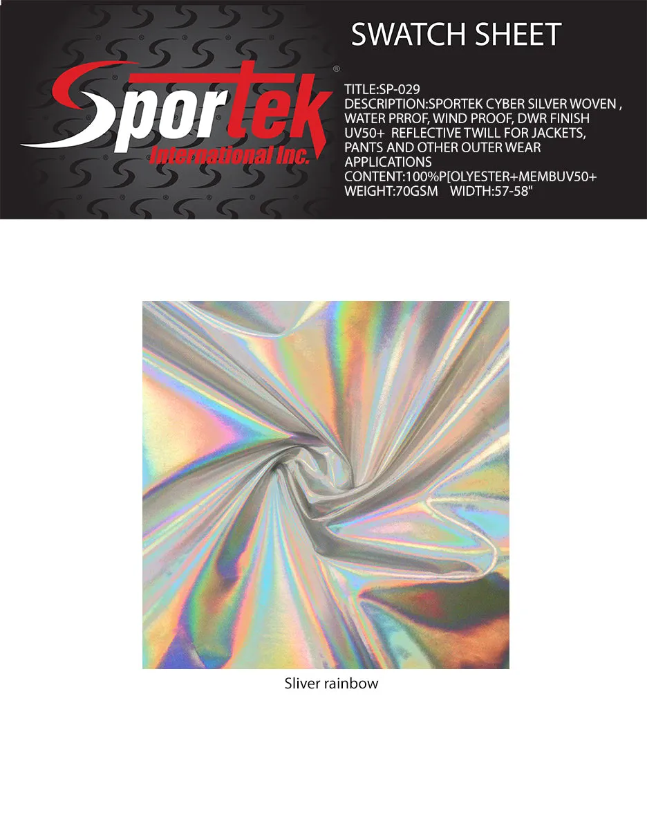 SP-029 Sportek Cyber Silver Woven Waterproof windproof DWR finish UV50 