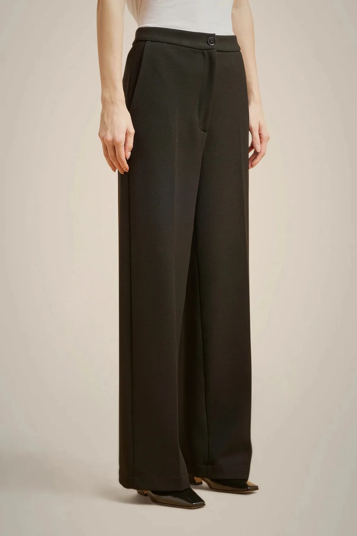 Straight Leg Trousers - Nero