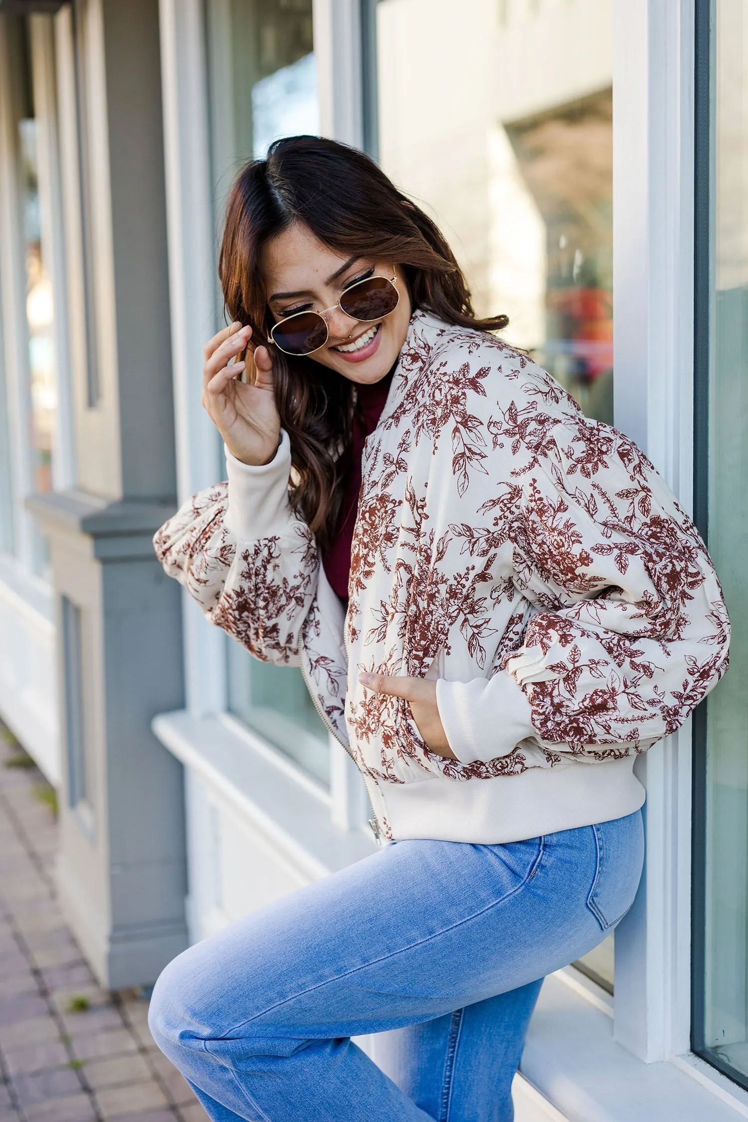 The Floral Fields Printed Bomber Jacket