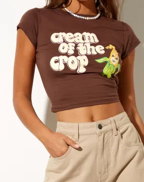 Tinsi Crop Top in Deep Mahogany Cream Of The Crop