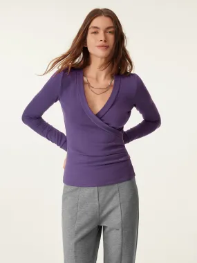 V Neck Wrapped Slim Top