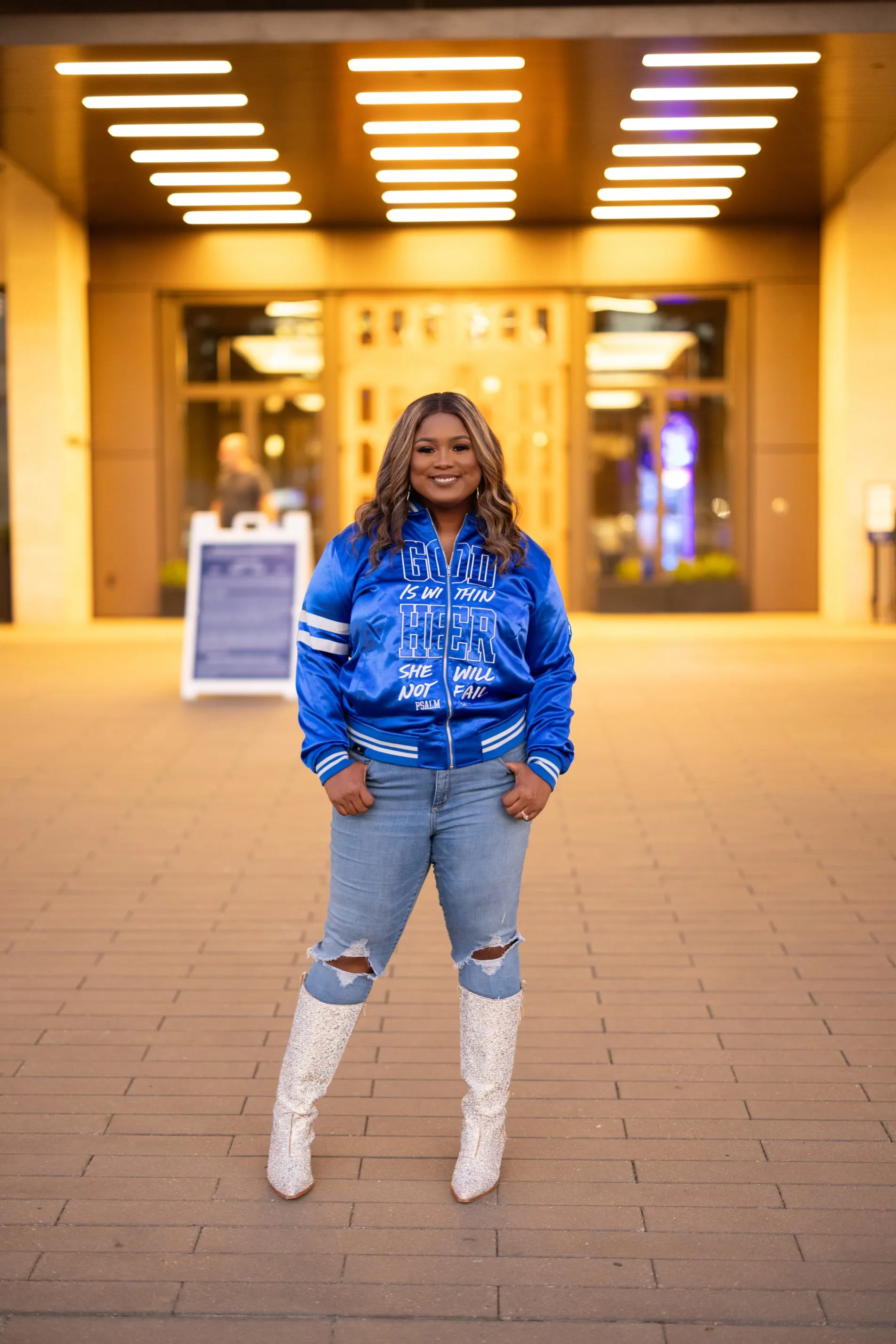 WITHIN HER - WOMEN'S BOMBER JACKET - ROYAL BLUE (Limited Edition)