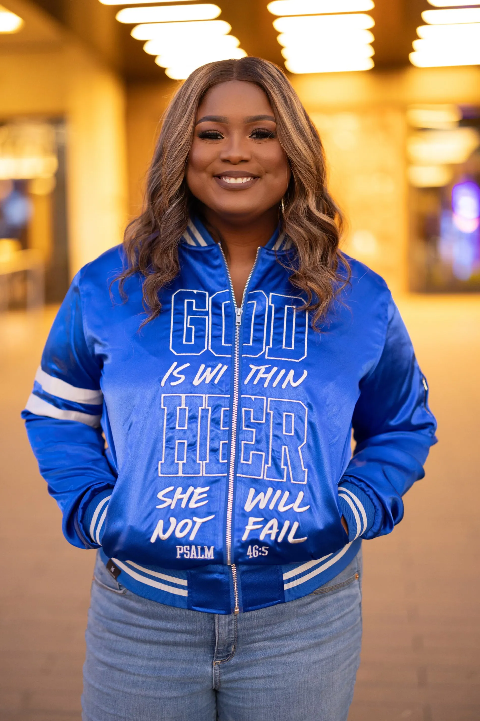 WITHIN HER - WOMEN'S BOMBER JACKET - ROYAL BLUE (Limited Edition)