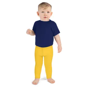 Yellow Solid Color Kid's Leggings, Premium Fashion Tights For Boys & Girls-Made in USA/EU/MX